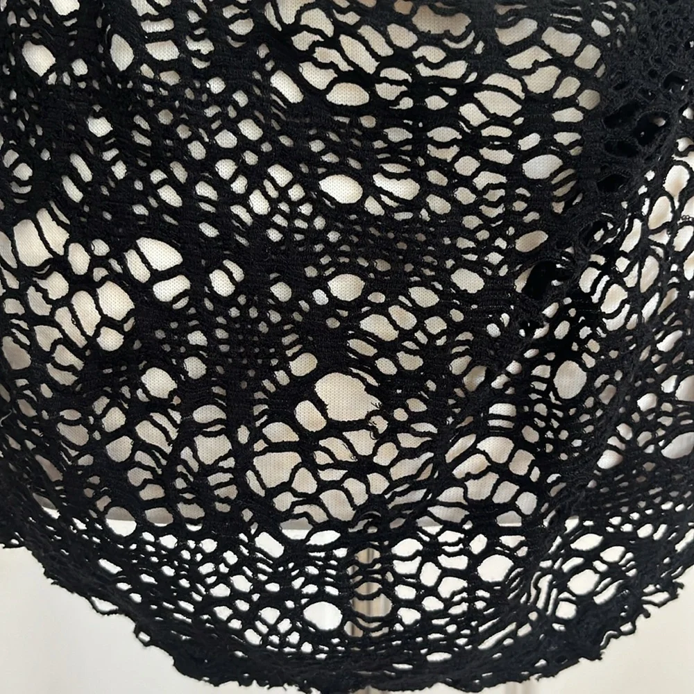 Free People Black Crochet Top Size Small